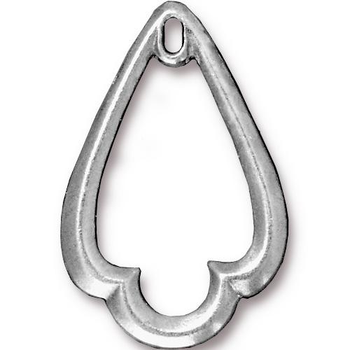 Подвеска TierraCast, клевер четырехлистник, родий, 32,1х20,8мм