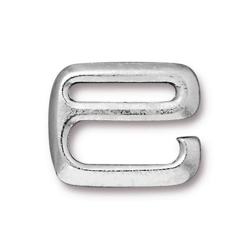 Коннектор, TierraCast, родий, 12.7 мм, цена за штуку