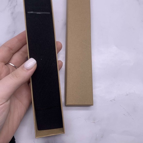 Подарочная коробочка, с ложементом, картонная, коричневая, размер 170х40х25 мм