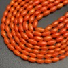 Каменные бусины, Коралл, рис, оранжевый, тонированный, 8 х 4 мм, длина нити 38 см