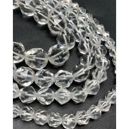 Каменные бусины, Горный Хрусталь, люкс, крупная огранка 6 мм, длина нити 38 см