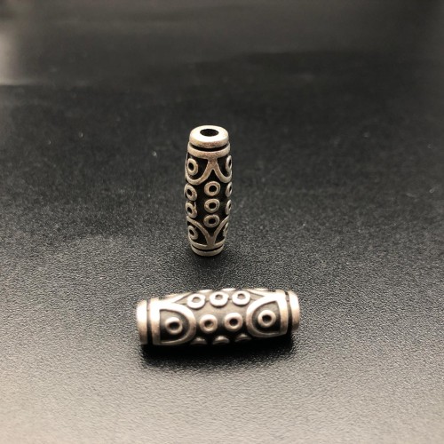 Бусина, "Дзи 21 глаз", тайское серебро, размер 23х7,5 мм, цена за 1 шт