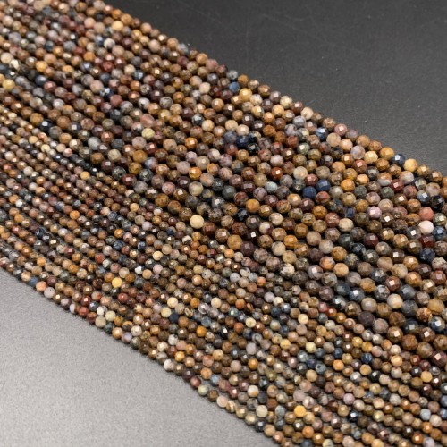 Каменные бусины, Петерсит, шарик огранка 3 мм, длина нити 38 см