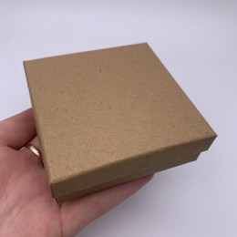 Подарочная коробочка, с ложементом, картонная, коричневая, размер 90х90х30 мм