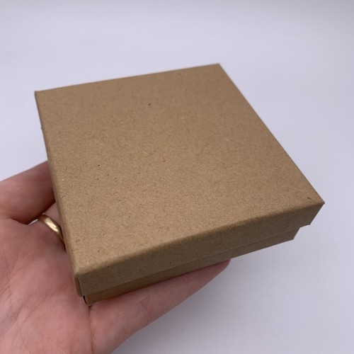 Подарочная коробочка, с ложементом, картонная, коричневая, размер 90х90х30 мм