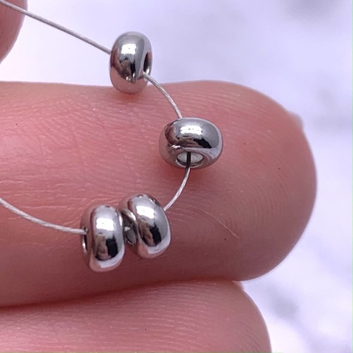 Разделитель, бублик, серебро 925, родированное, размер 3 мм, цена за 10 шт