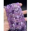 Каменные бусины, Лавандовый Аметист, не обработанный, столбики, 12х7 мм, длина нити 38 см