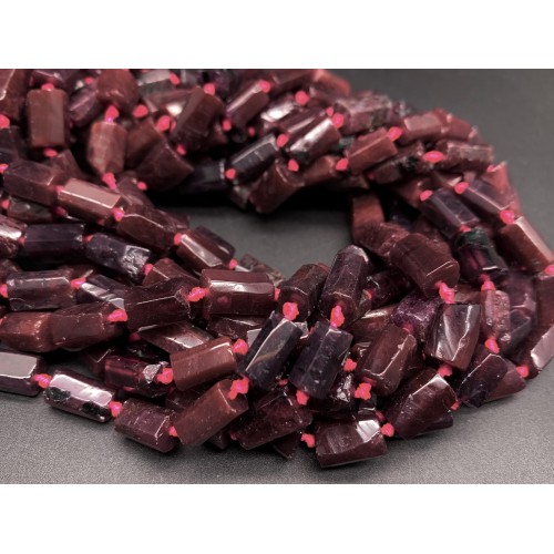 Каменные бусины, Гранат, не обработанный, столбики, 11х6,5 мм, длина нити 38 см