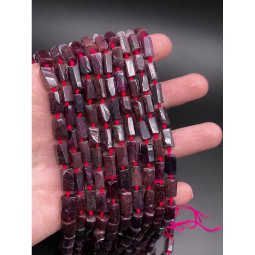 Каменные бусины, Гранат, не обработанный, столбики, 11х6,5 мм, длина нити 38 см