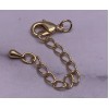 Карабин, замочек, латунь, под золото, 12 мм, с соединительным колечком, с удлинителем 50 мм, подвеска капля, цена за 1 шт
