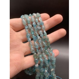 Каменные бусины, Апатит голубой, фриформы, 10х7 мм, длина нити 38 см