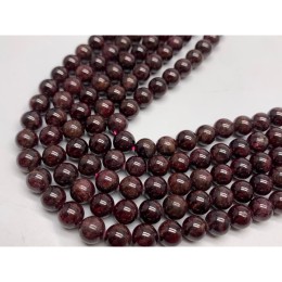Каменные бусины, Гранат, с включениями, шарик гладкий, 8 мм, длина нити 38 см
