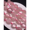 Каменные бусины, Розовый Кварц, фриформы, огранка, ~14-17 мм, длина нити 38 см