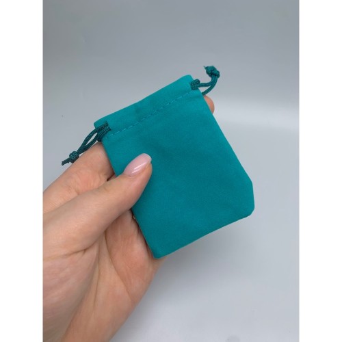 Мешочек, бархат, размер 8,5х7 см, бирюзовый