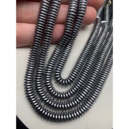 Каменные бусины, Гематит синтетический, диск, серебро, размер 6х1 мм, длина нити 38 см