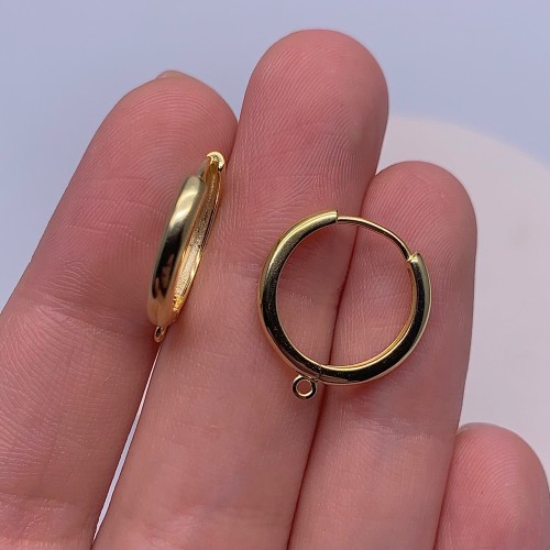 Швензы, родированное серебро 925 пробы, c позолотой, 18х2,5 мм