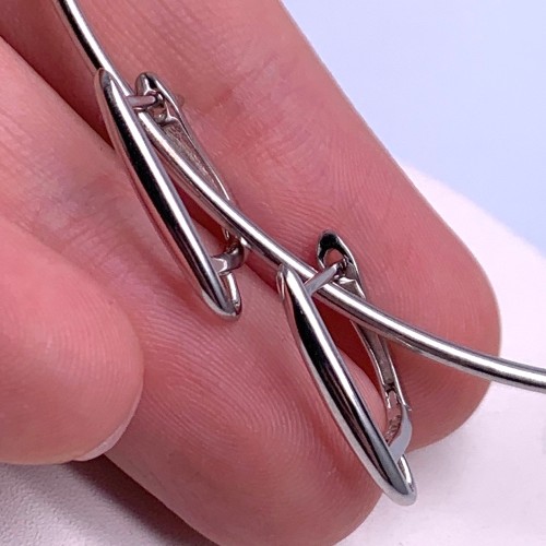 Швензы, родированное серебро 925 пробы, 15,5х2 мм 17736