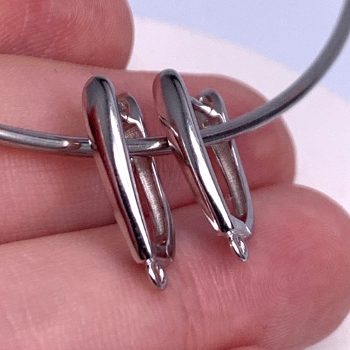 Швензы, родированное серебро 925 пробы, 17х2,5 мм