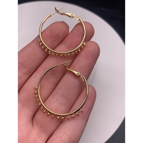 Швензы, круглые с петельками, латунь, цвет золото, размер 35х2 мм