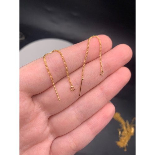 Швензы, серьги протяжки, продевки, латунь, цвет золото, размер цепочки 70+10 мм