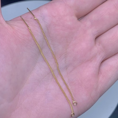 Швензы, серьги протяжки, продевки, латунь, цвет золото, размер цепочки 70+10 мм