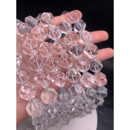 Каменные бусины, Горный Хрусталь, люкс, крупная огранка 18 мм, длина нити 19 см