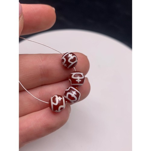 Бусина Дзи "431" из сердолика, Сосуд изобилия, размер 8 мм, цена за 1 шт