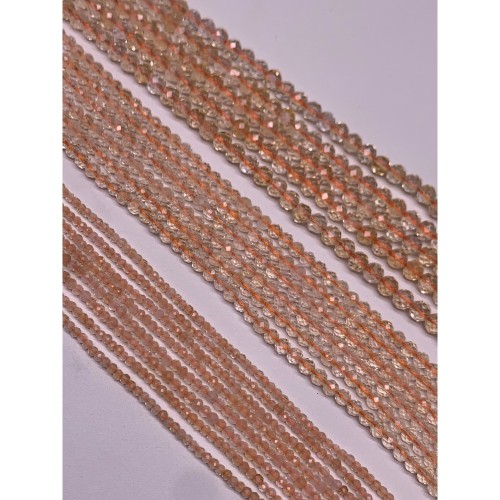 Каменные бусины, Цитрин, люкс, шарик, огранка, 4 мм, длина нити 38 см