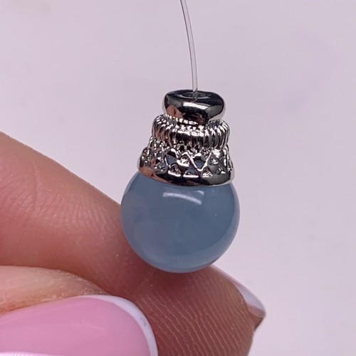 Шапочка для бусин, концевик, родий/латунь, цвет серебро, размер 7,5х6 мм