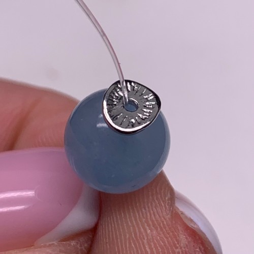 Шапочка для бусин, разделитель, родий/латунь, цвет серебро, размер 5х6 мм