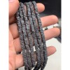 Каменные бусины, Вулканическая лава, серая, квадрат 4х2 мм, длина нити 38 см