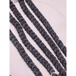 Каменные бусины, Вулканическая лава, серая, стрелка, 6х3 мм, длина нити 38 см