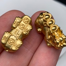 Пияо №59, Серебро с позолотой, размер 23х10 мм, цена за 1 шт