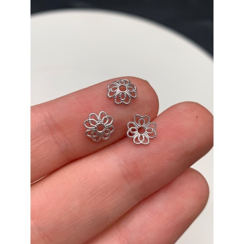 Шапочка, родированное серебро 925 пробы, размер 7х2 мм 18064