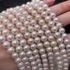 Каменные бусины, Жемчуг, белый, размер 9-9,5 мм, длина нити 38 см