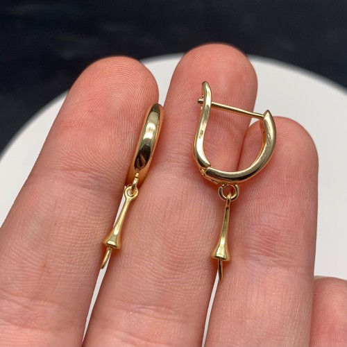 Швензы, латунь, с палочкой 12 мм для вклейки, цвет золото, размер 14х13 мм