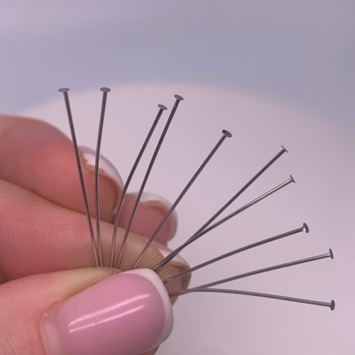 Пины, серебро 925, с гвоздиком, 0,5х30 мм, цена за 10 шт.