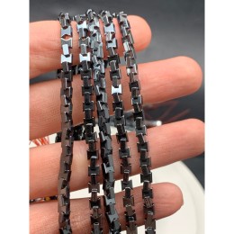 Каменные бусины, Гематит синтетический, бант, цвет темное серебро, размер 4 мм, длина нити 38 см