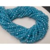 Каменные бусины, Цирконий кубический, (т.н. Циркон), голубой кристалл, шарик огранка, 3 мм, длина нити 38 см