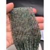 Каменные бусины, Цирконий кубический, (т.н. Циркон), серо-зеленый кристалл, шарик огранка, 3 мм, длина нити 38 см