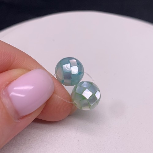 Каменные бусины, Перламутр люкс, светло-зеленый, шарик гладкий, 10 мм, одна бусина