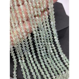 Каменные бусины, Пренит, биконус, размер 3,8-4,4 мм, длина нити 38 см