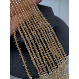 Каменные бусины, Цитрин, биконус, размер 3,8-4,4 мм, длина нити 38 см