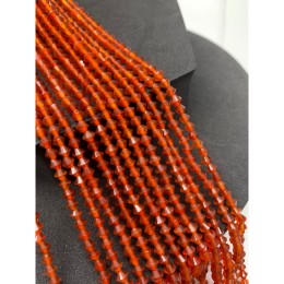 Каменные бусины, Сердолик, биконус, размер 3,8-4,4 мм, длина нити 38 см