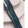 Каменные бусины, Вулканическая лава, тонированная, цвет голубо-зеленый, трубочки (столбики), размер 6,5х4 мм, длина нити 38 см