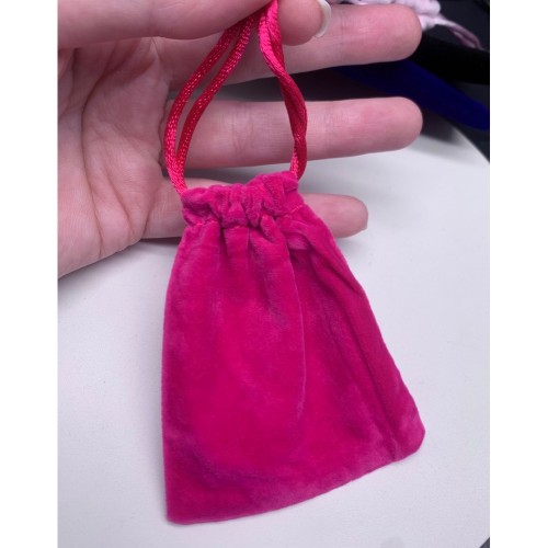 Мешочек, люкс, бархат, размер 9 х 7 см, ярко-розовый