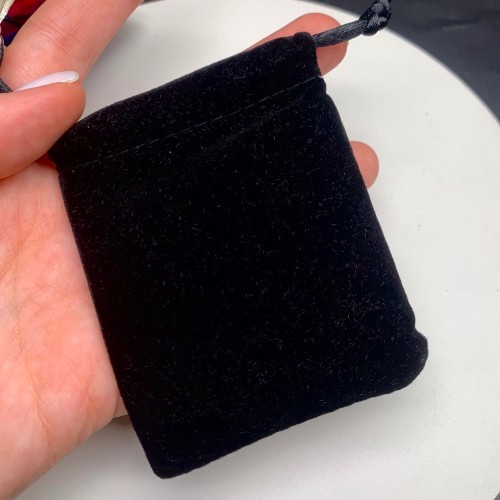 Мешочек, люкс, бархат, размер 9 х 7 см, черный