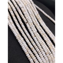 Каменные бусины, Магнезит, бублик, размер 4х2 мм, длина нити 38 см