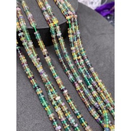 Каменные бусины, Флюорит, бублик, размер 4х2 мм, длина нити 38 см