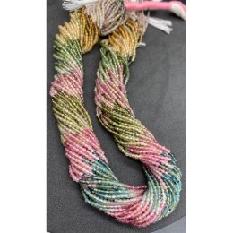 Каменные бусины, Турмалин, люкс, шарик огранка, 1,9-2 мм, длина нити 38 см